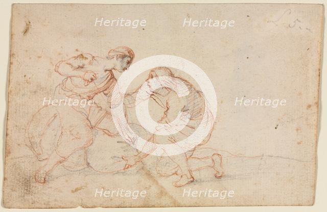 Two Men Tying a Bundle, 1600s. Creator: Anonymous.