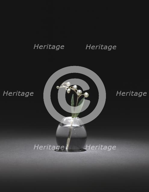 Miniature Lily of the Valley, late 1800s-early 1900s. Creator: House of Fabergé (Russian, 1842-1918), firm of.