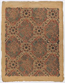Sheet with overall floral pattern, late 18th-mid-19th century., late 18th-mid-19th century. Creator: Anon.