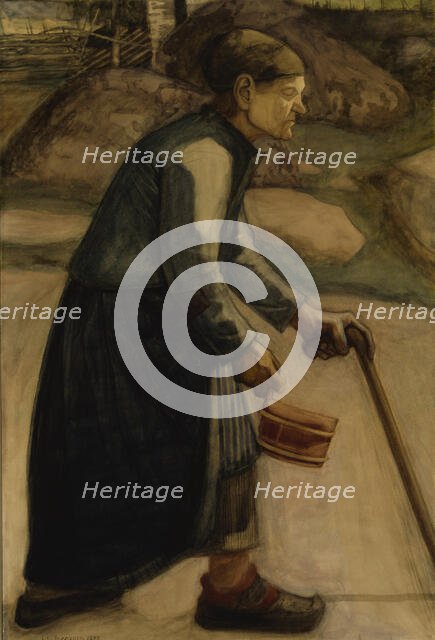 Blind; The Blind Old Woman, 1899. Creator: Juho Rissanen.