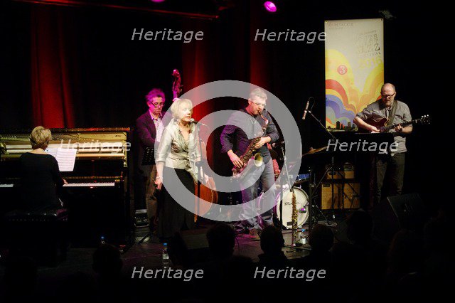 Mark Lockheart (Sax Printmakers), Steve Watts (Bass Printmakers) and Norma Winstone (Vocals Printmak Artist: Brian O'Connor.
