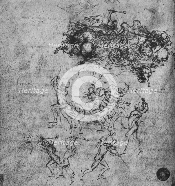 'Battle of Horsemen and of Footsoldiers', c1480 (1945). Artist: Leonardo da Vinci.