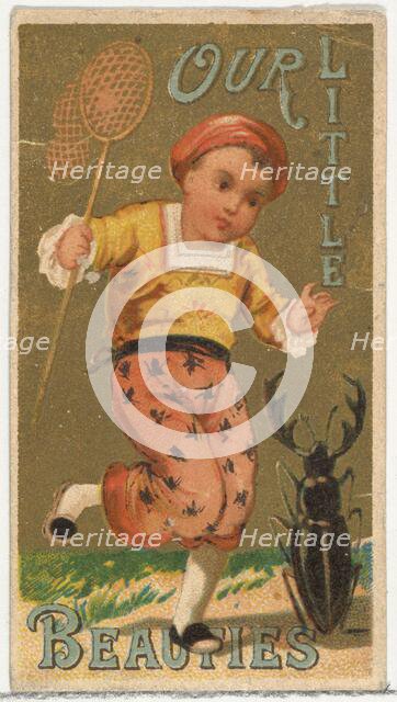 From the Girls and Children series (N58) promoting Our Little Beauties Cigarettes for Alle..., 1887. Creator: Allen & Ginter.