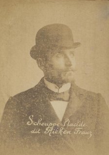 Schouppe. Placide. (dit Ricken, Franz). 35 ans, né à Dickenvenne (Belgique). Mécanicien. Vol., 1893. Creator: Alphonse Bertillon.