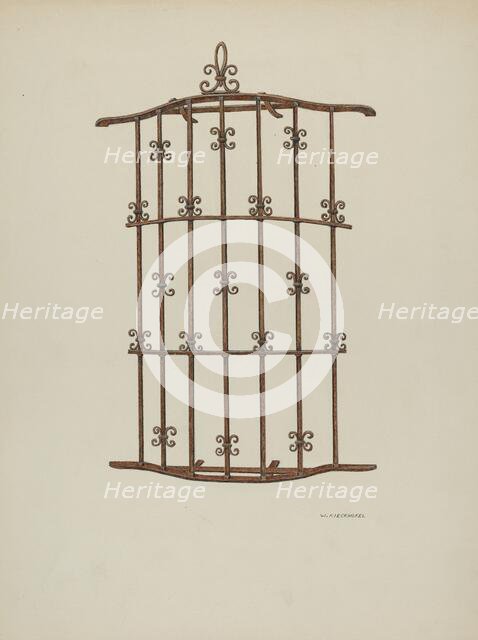 Iron Grille at Window, 1941. Creator: William Kieckhofel.