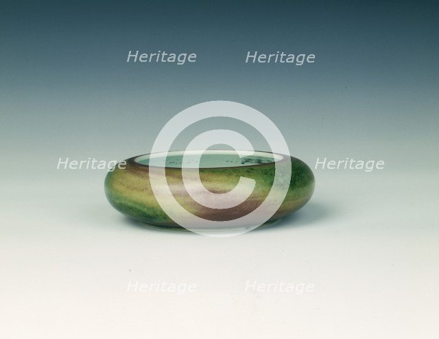 Peachbloom brushwasher with immature green glaze, Qing dynasty, Kangxi period, China, 1700-1722. Artist: Unknown