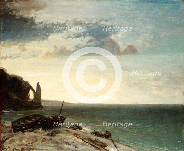 The Sea at Etretat, 1853. Creator: Johan Barthold Jongkind.