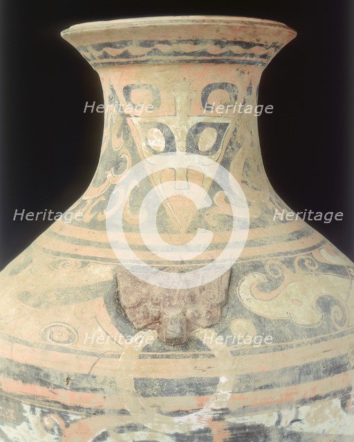 Pottery hu, Western Han dynasty, China, late 2nd century BC. Artist: Unknown