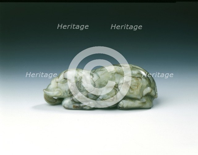 Jade elephant, Ming dynasty, China, 1368-1644. Artist: Unknown