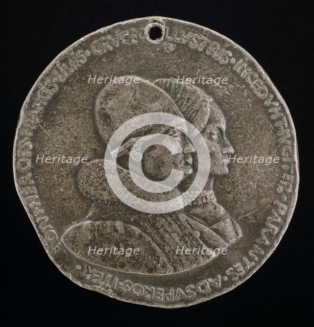 Rene d'Anjou, 1409-1480, King of Naples 1435-1442, and Jeanne de Laval, died 1498 [obverse], 1463. Creator: Francesco Laurana.