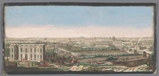 View of the city of Paris seen from the observatory, 1700-1799. Creators: Anon, Jacques Rigaud.