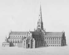South elevation of the old St Paul's Cathedral, City of London, 17th century (1818). Artist: William Finden
