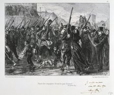 French soldiers departing for Buzenval, Siege of Paris, Franco-Prussian War, 18 January 1871 (1872). Artist: Auguste Bry