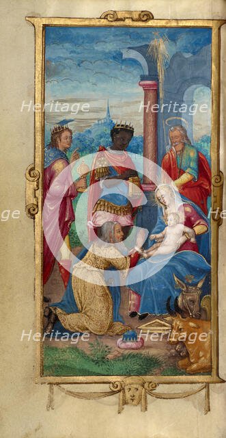 The Adoration of the Magi; Book of Hours, 1544. Creator: Unknown.