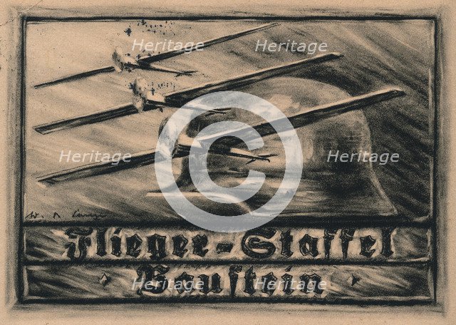 Die Fliegerstaffel Baustein. Stahlhelm Flugzeug-Spende (Steel Helmet, League of Front Soldiers Donat