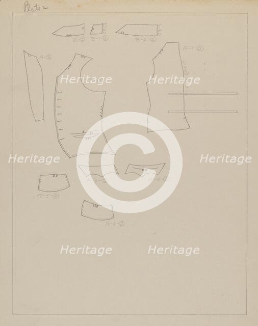 Suit Pattern, c. 1938. Creator: Henry De Wolfe.