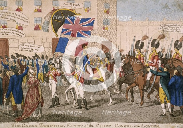 'The grand triumphal entry of the Chief Consul into London', 1803. Artist: Anon
