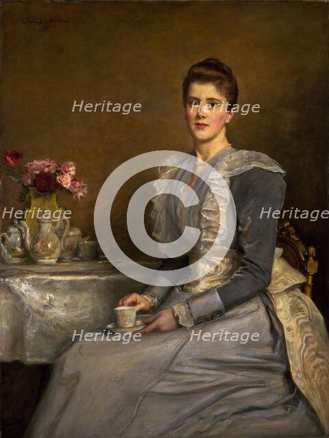 Portrait of Mary Endicott (d.1957), Mrs Joseph Chamberlain, 1890-91. Creator: John Everett Millais.
