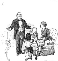 An English Christmas in Paris, drawn by A. Forestier, 1883.  Creator: Unknown.