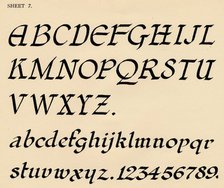 Sheet 7, from a portfolio of alphabets, 1929. Artist: Unknown.