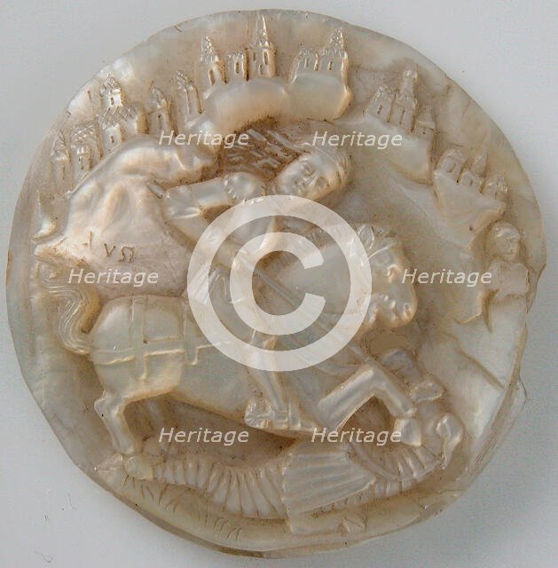 Medallion with Saint George Slaying The Dragon, German, late 15th century. Creator: Unknown.