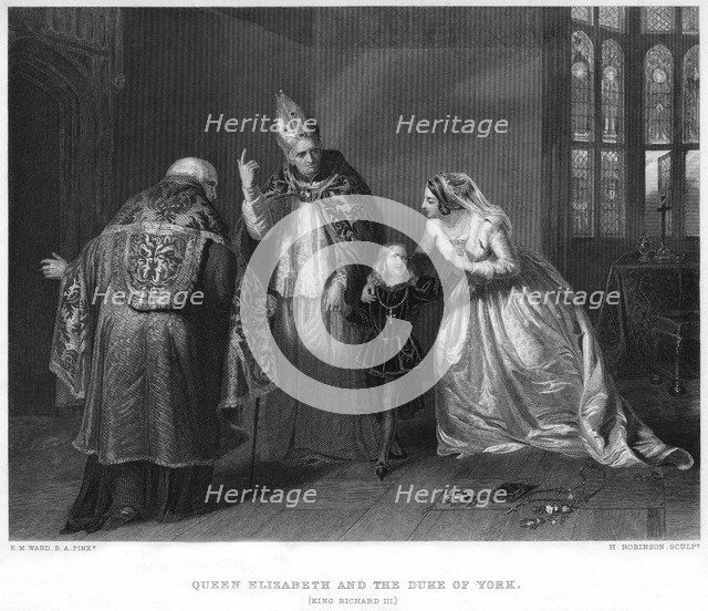 'Queen Elizabeth and the Duke of York (King Richard III)', (19th century).Artist: H Robinson
