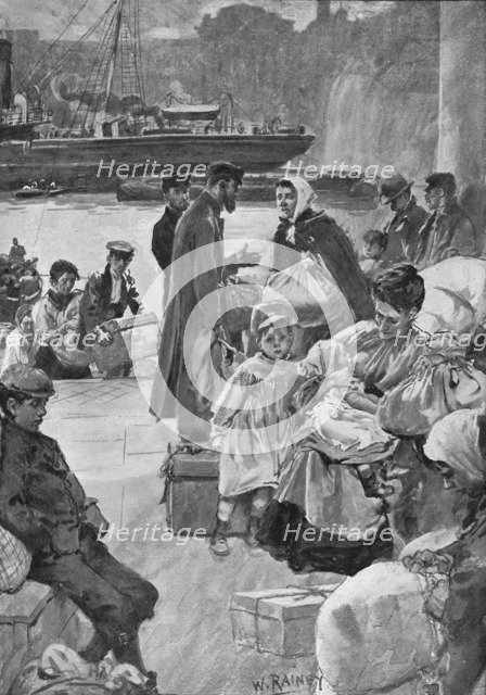 'Aliens Arriving at Irongate Stairs', c1901 (1901). Artist: William Rainey.