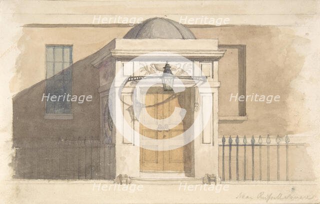Domed Projecting Rectangular Entrance to a House near Russell Square, 19th century. Creator: Anon.