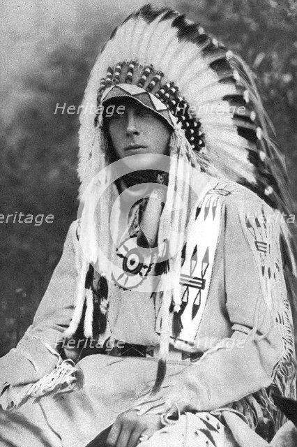 The Prince of Wales in Native American dress, Canada, c1930s. Artist: Unknown