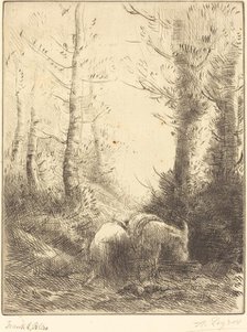 Farmer and His Donkey (Le fermier et son ane). Creator: Alphonse Legros.