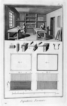 Paper making, 1751-1777. Artist: Unknown