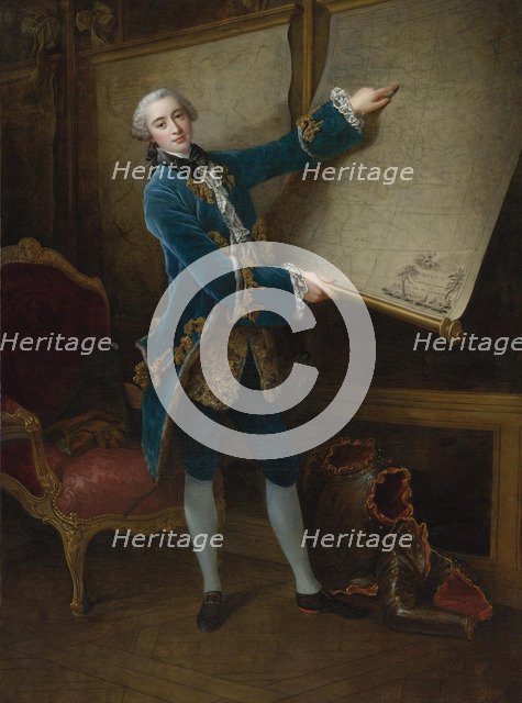 Portrait of the Comte de Vaudreuil (1740-1817). Artist: Drouais, François-Hubert (1727-1775)