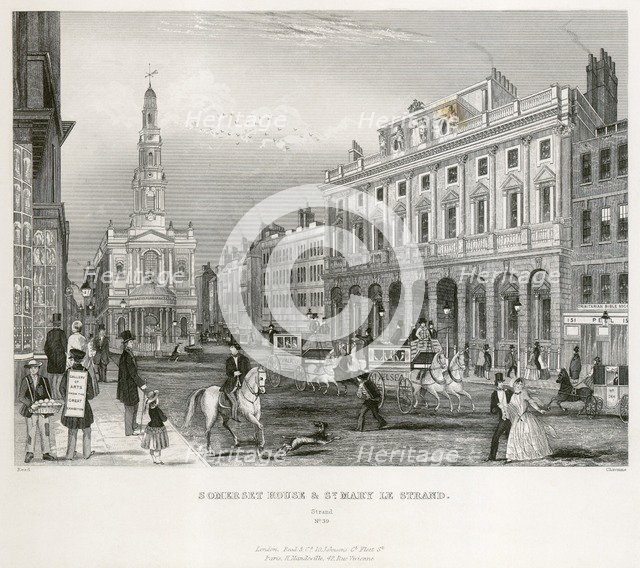 The Strand, Westminster, London, mid 19th century. Artist: Unknown.