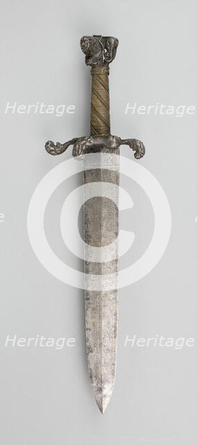 Hunting Hangar with Calendar Blade, Munich, blade dated 1534, hilt late 17th century. Creator: Unknown.