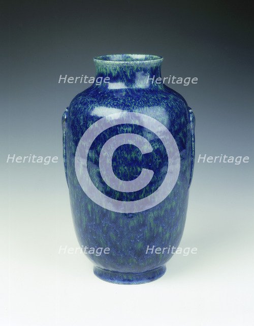 Vase with 'robin's egg' and green variant glaze, Qianlong period, Qing dynasty, China, 1736-1795. Artist: Unknown