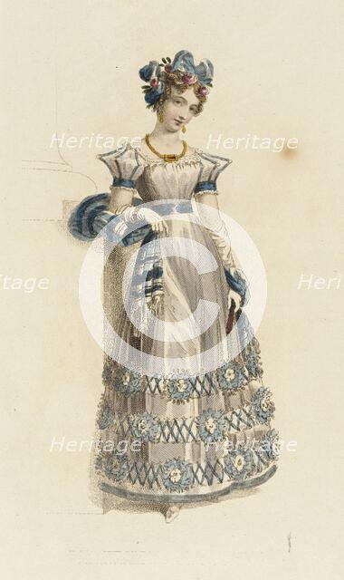Fashion Plate (Evening Dress), 1827. Creator: Rudolph Ackermann.