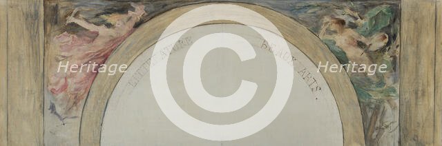 Esquisse pour le salon d'entrée de l'Hôtel de Ville de Paris : La Littérature et les Beaux..., 1892. Creator: Paul Louis Delance.