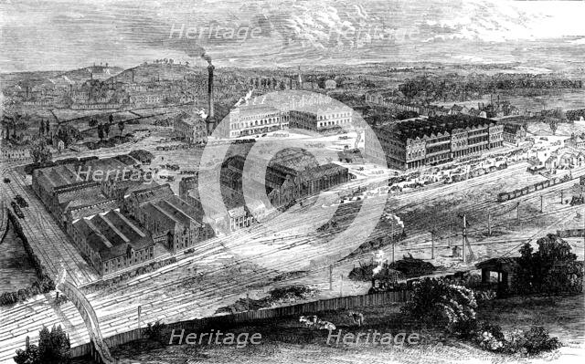 Messrs. Allsopp and Sons' pale-ale brewery at Burton-on-Trent, 1862. Creator: Unknown.