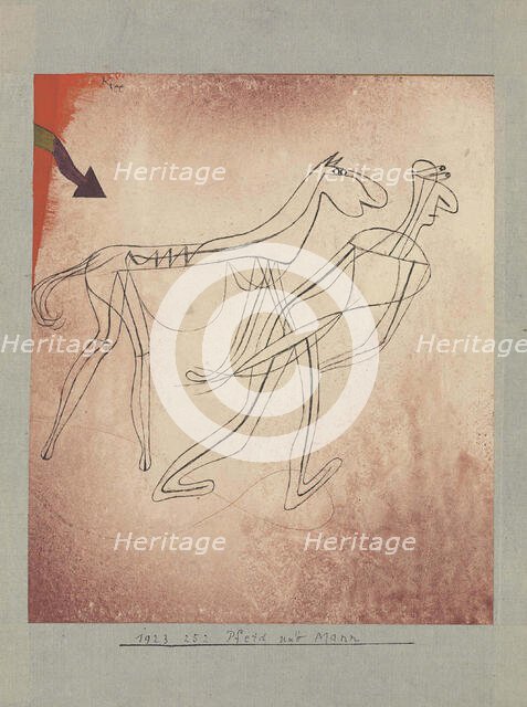 Horse and Man, 1923. Creator: Klee, Paul (1879-1940).