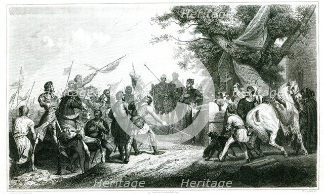 Philip August victorious at the Battle of Bouvines against the Germanic troops of Otto IV in June…