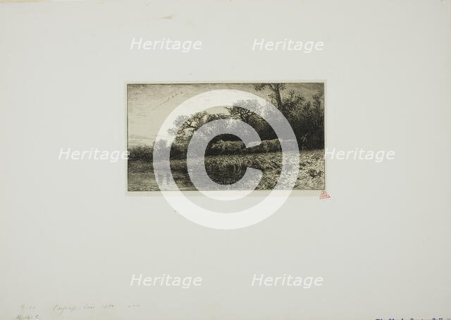 Evening Landscape, 1850. Creator: Charles Emile Jacque.