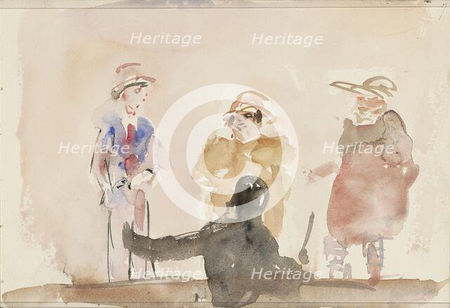 Three performers on stage, 1875-1934. Creator: Isaac Lazerus Israels.