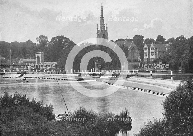 'Bridge and Weir at Great Marlow', c1896. Artist: GW Wilson and Company.