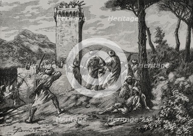 Umar ibn Hafsun, (c 846-918) at the castle of Ronda (province of Malaga, Andalusia, Spain), 1890. Creator: Joan Serra y Pausas.