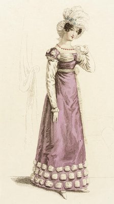 Fashion Plate (Parisian Evening Dress), 1819. Creator: John Bell.