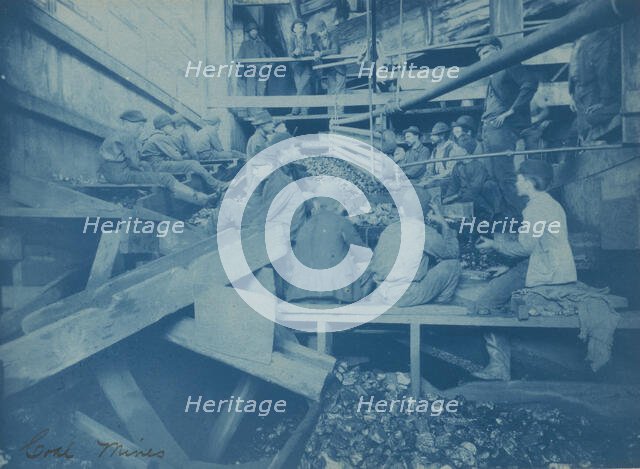 Breaker boys in Kohinor mine, Shenandoah City, Pennsylvania, 1891. Creator: Frances Benjamin Johnston.