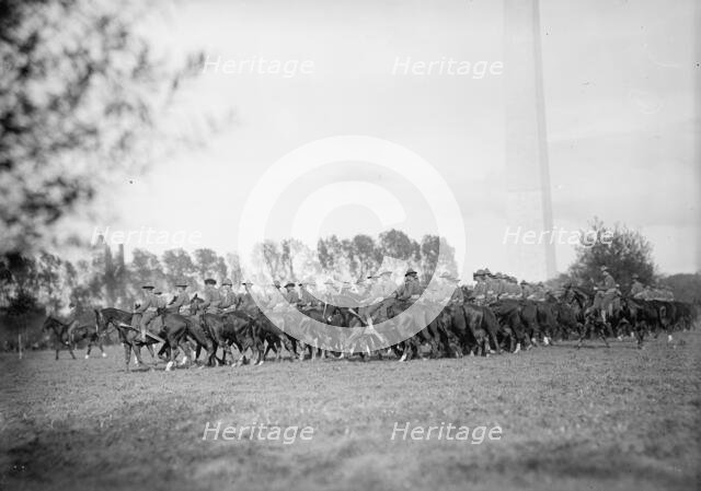 Cavalry Review By President Wilson - Cavalry In Maneuvers, 1913. Creator: Harris & Ewing.