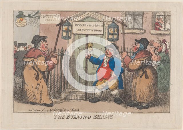The Burning Shame, March 9, 1809., March 9, 1809. Creator: Thomas Rowlandson.