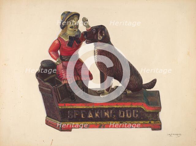 Toy: Speaking Dog Bank, c. 1937. Creator: Chris Makrenos.