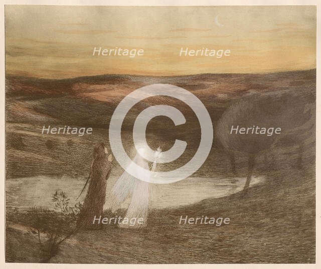 Dante meet Beatrice , 1898. Creator: Martin, Henri (1860-1943).